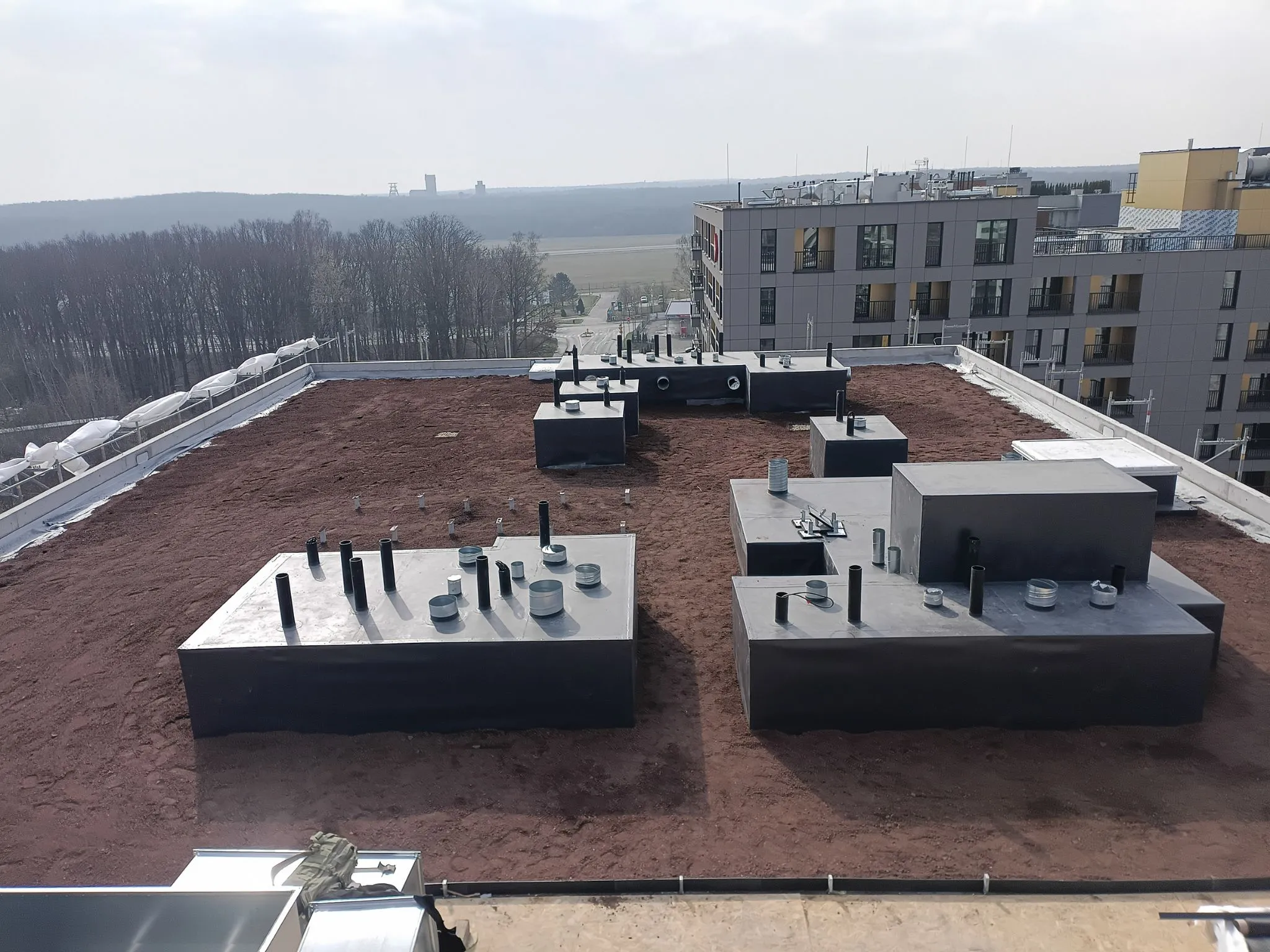 Dach zielony zabezpieczony hydroizolacją Dach zielony zabezpieczony hydroizolacją
